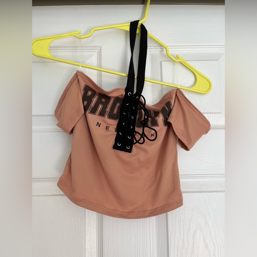 Brooklyn New York Pink Sexy Off-Shoulder Women's Top